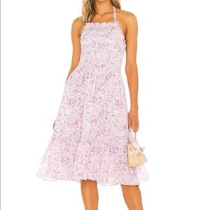 LoveShackFancy Ottawa Dress in Purple Iris